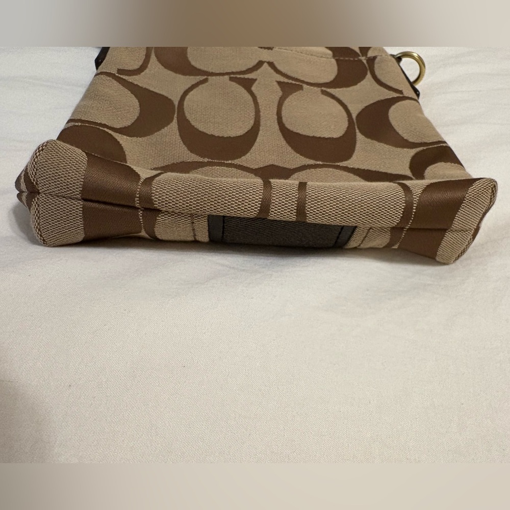 Coach Tan and Brown Monogram Messenger Bag - Picture 4 of 5